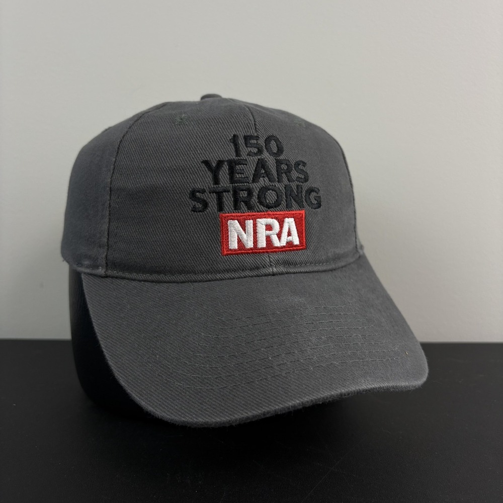 National Rifle Association NRA Dad Hat Grey Hunting Cap Strapback Adjustable